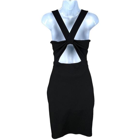 Pookie & Sebastian Dress Twist Back Cutout Solid Black Sleeveless Women's Small - Picture 2 of 11